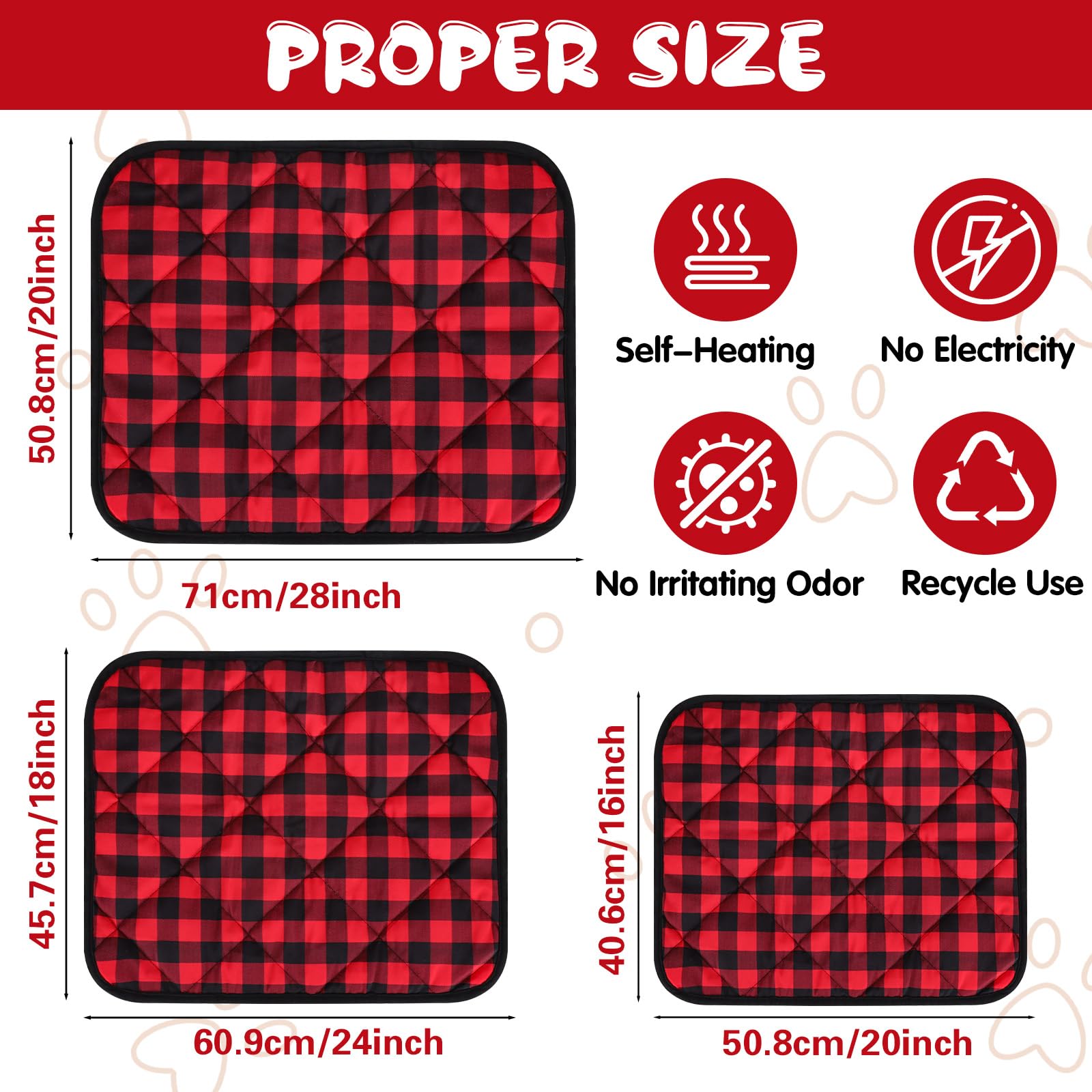 UMMNPR self-warming cat bed plaid detail showing festive design