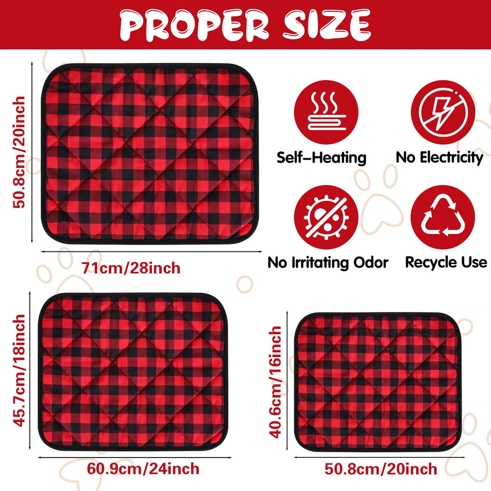 UMMNPR self-warming cat bed plaid detail showing festive design