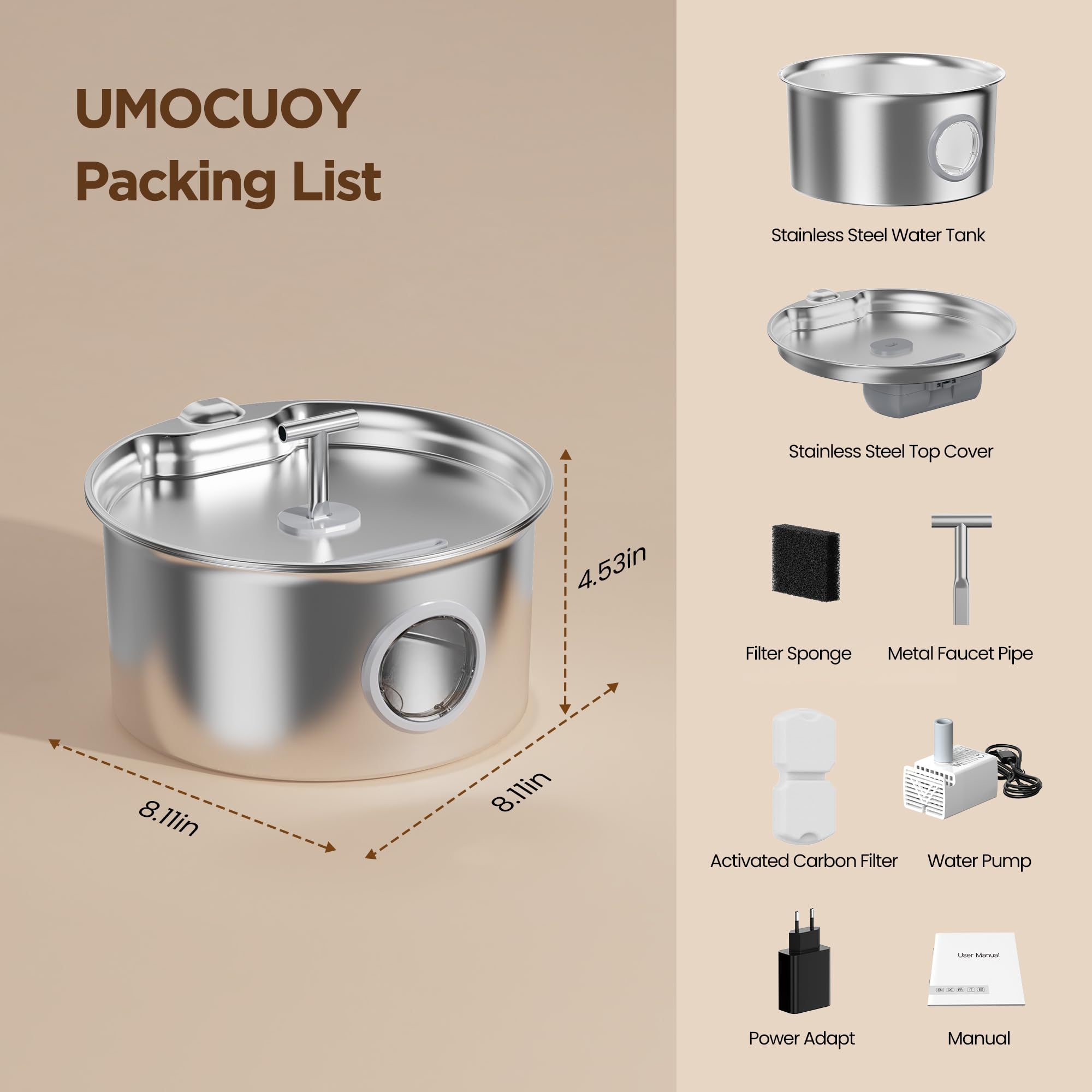 UMOCUOY stainless-steel design resists scratches and is easy to sanitize