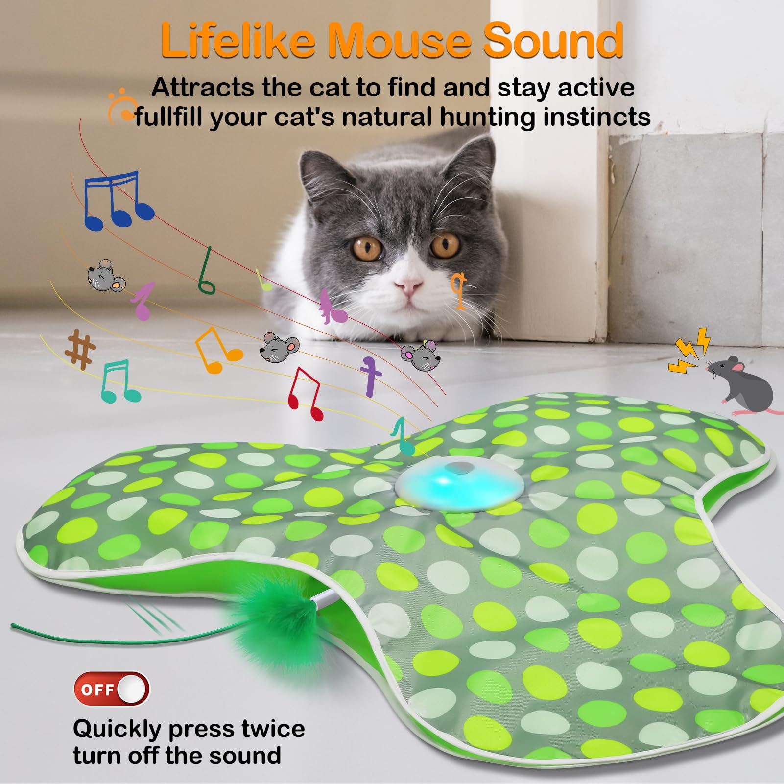 Umosis rechargeable cat toy with USB power for easy charging.