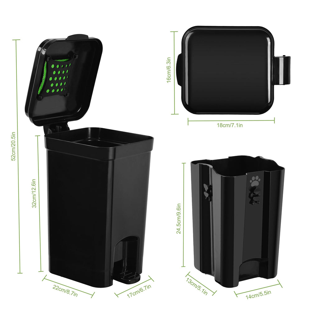 Umtiti all-black ABS trash can offers durable compact design for any space