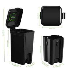 Umtiti all-black ABS trash can offers durable compact design for any space