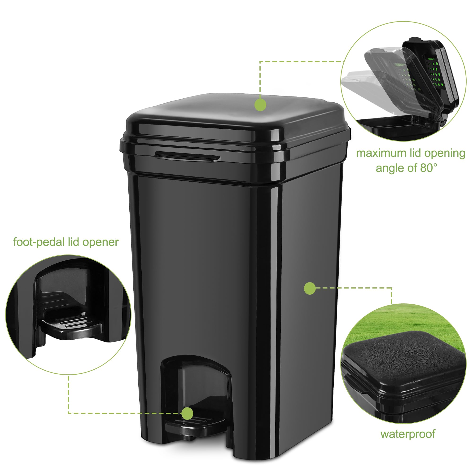 Umtiti odor-absorbing charcoal pack helps contain smells with lid closed