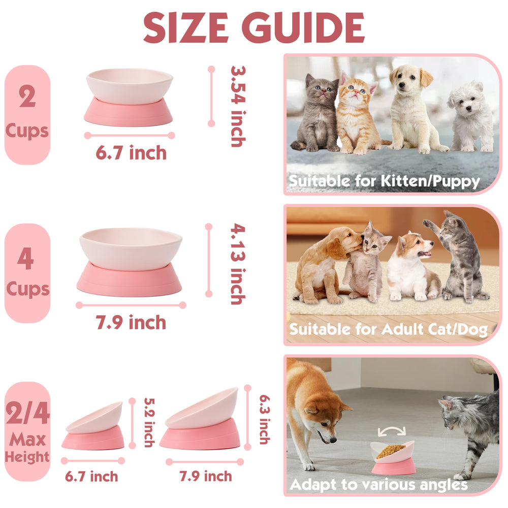 Umysky cat bowl pink flat-face friendly for small pets
