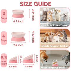 Umysky cat bowl pink flat-face friendly for small pets