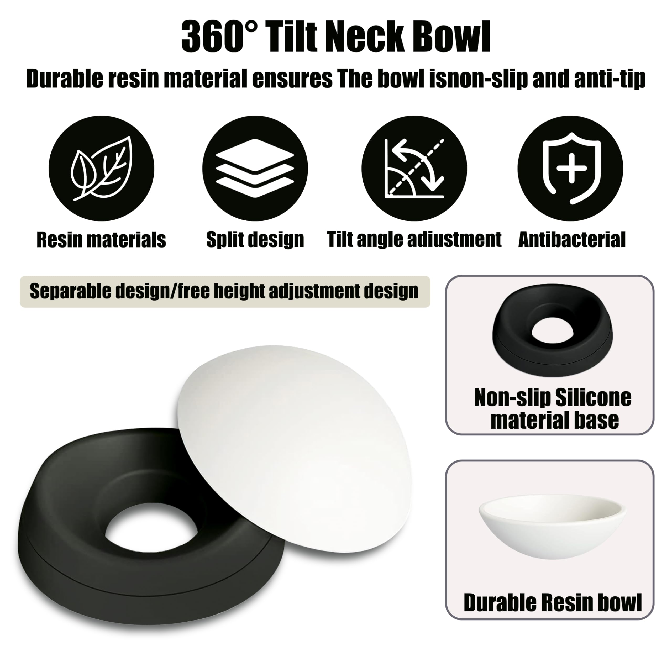 Umysky cat bowl two-part base for stable, easy feeding.