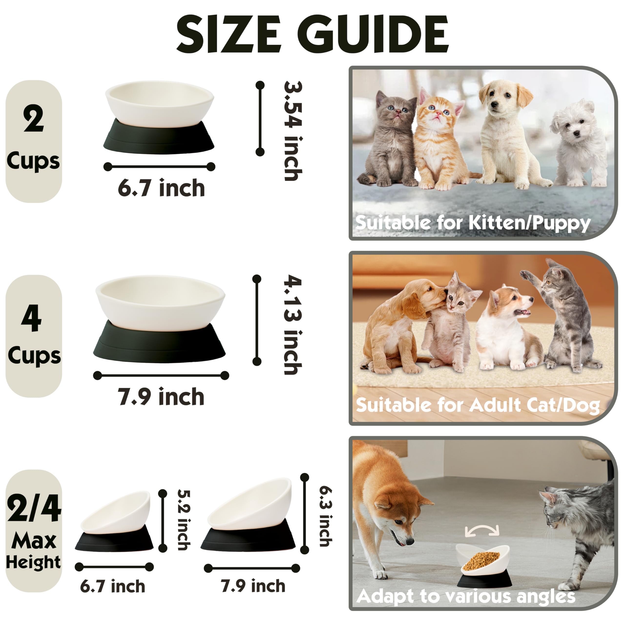 Umysky flat-faced dog bowl two-part design with sturdy base.