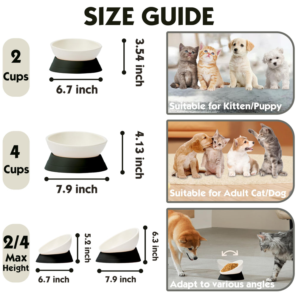 Umysky flat-faced dog bowl two-part design with sturdy base.