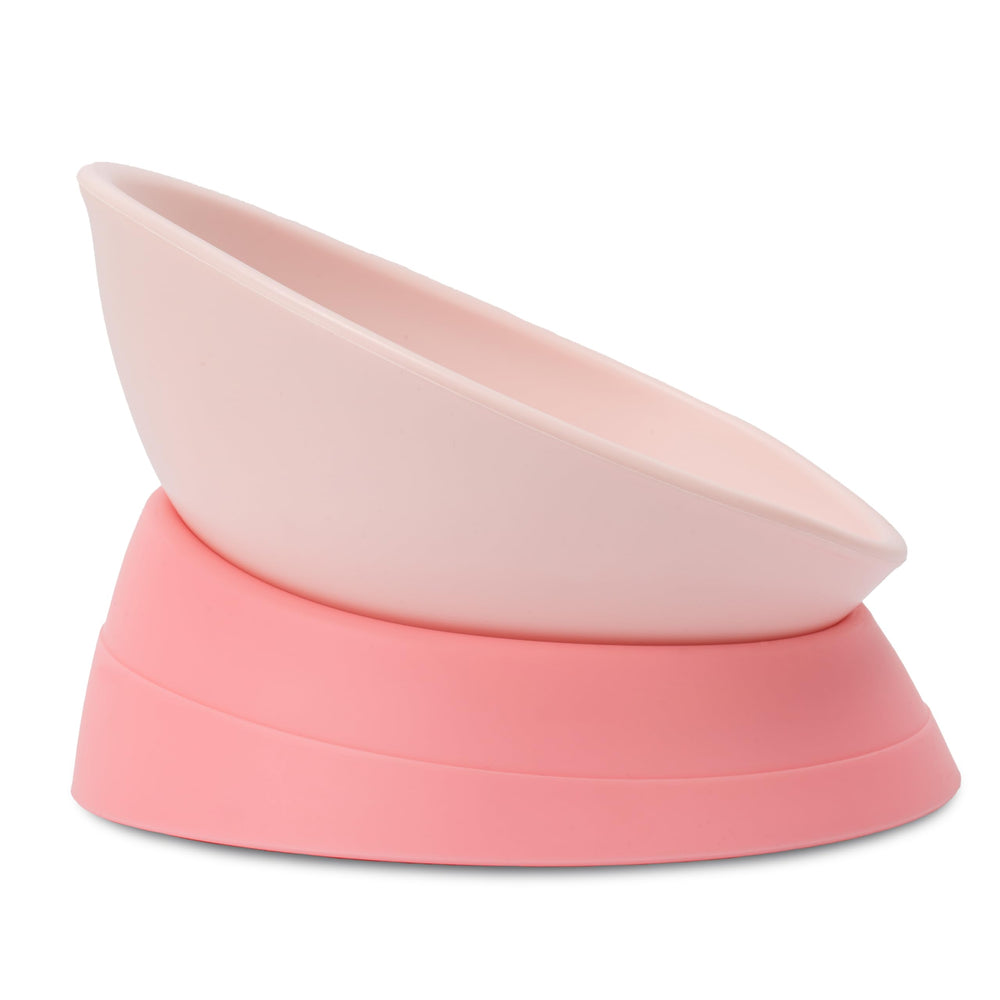 Umysky French Bulldog food bowl pink tilt supports comfortable feeding