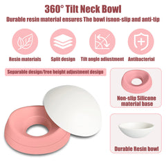 Umysky two-part bowl and base pink for easy setup