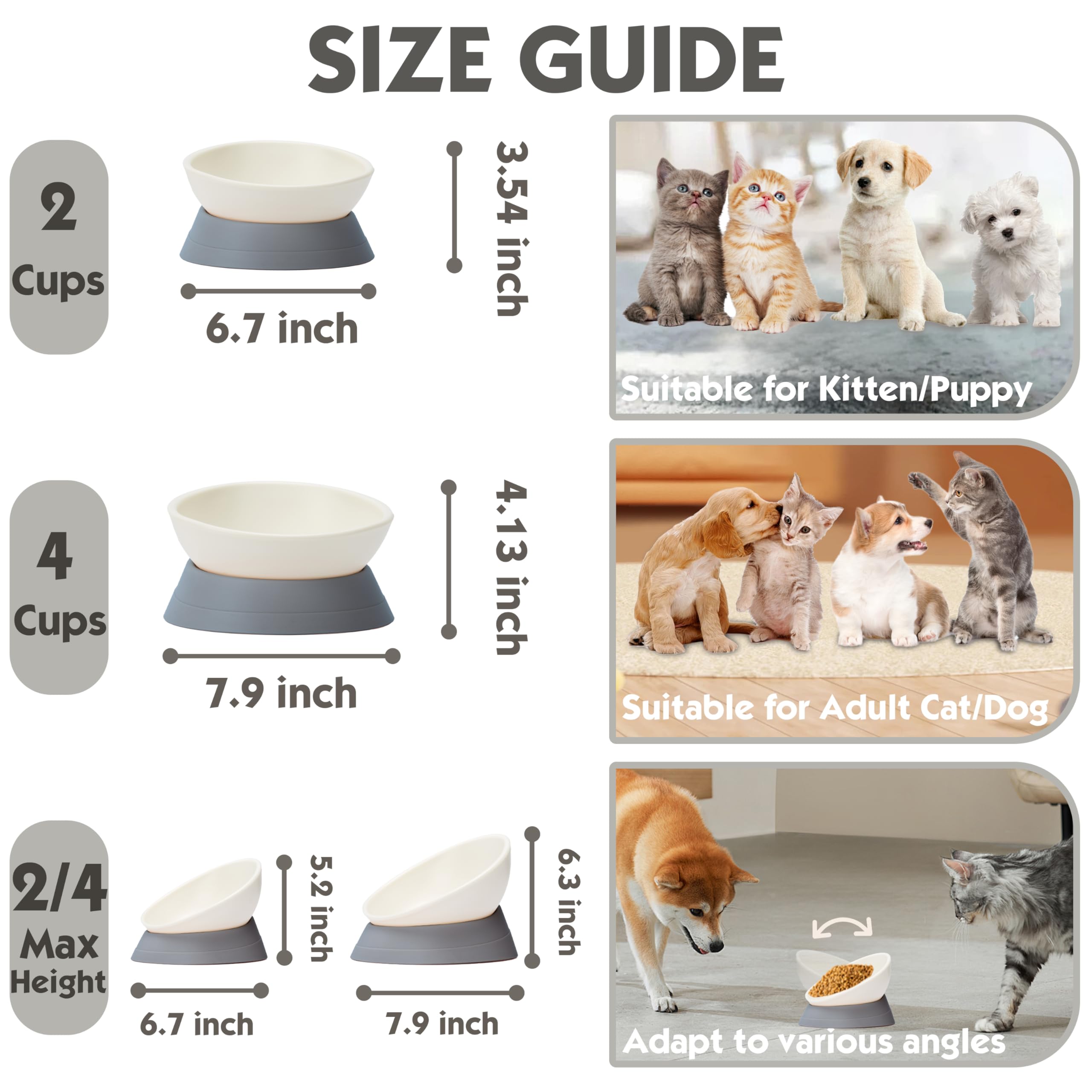 Umysky two-part food and base assembly highlights easy feeding setup.