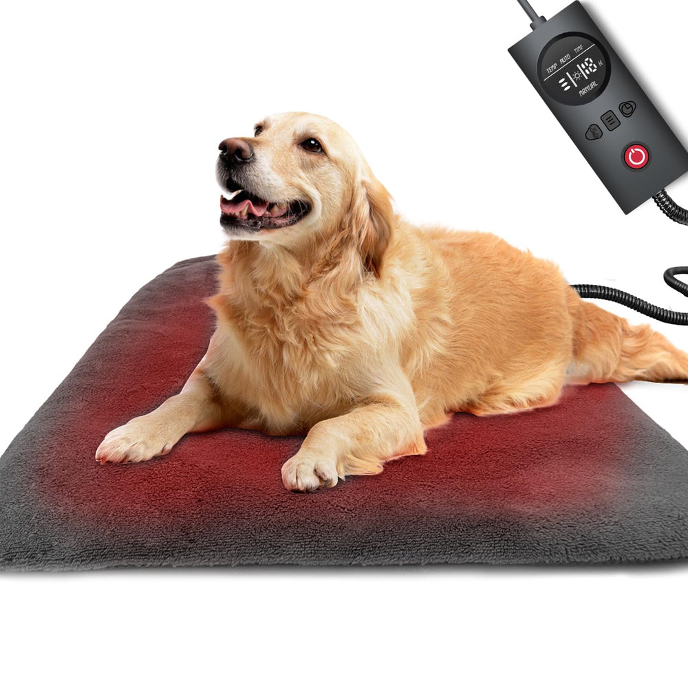 uncn dog-cat heating pad large 19.5x29 inches on a resting pet for warmth.