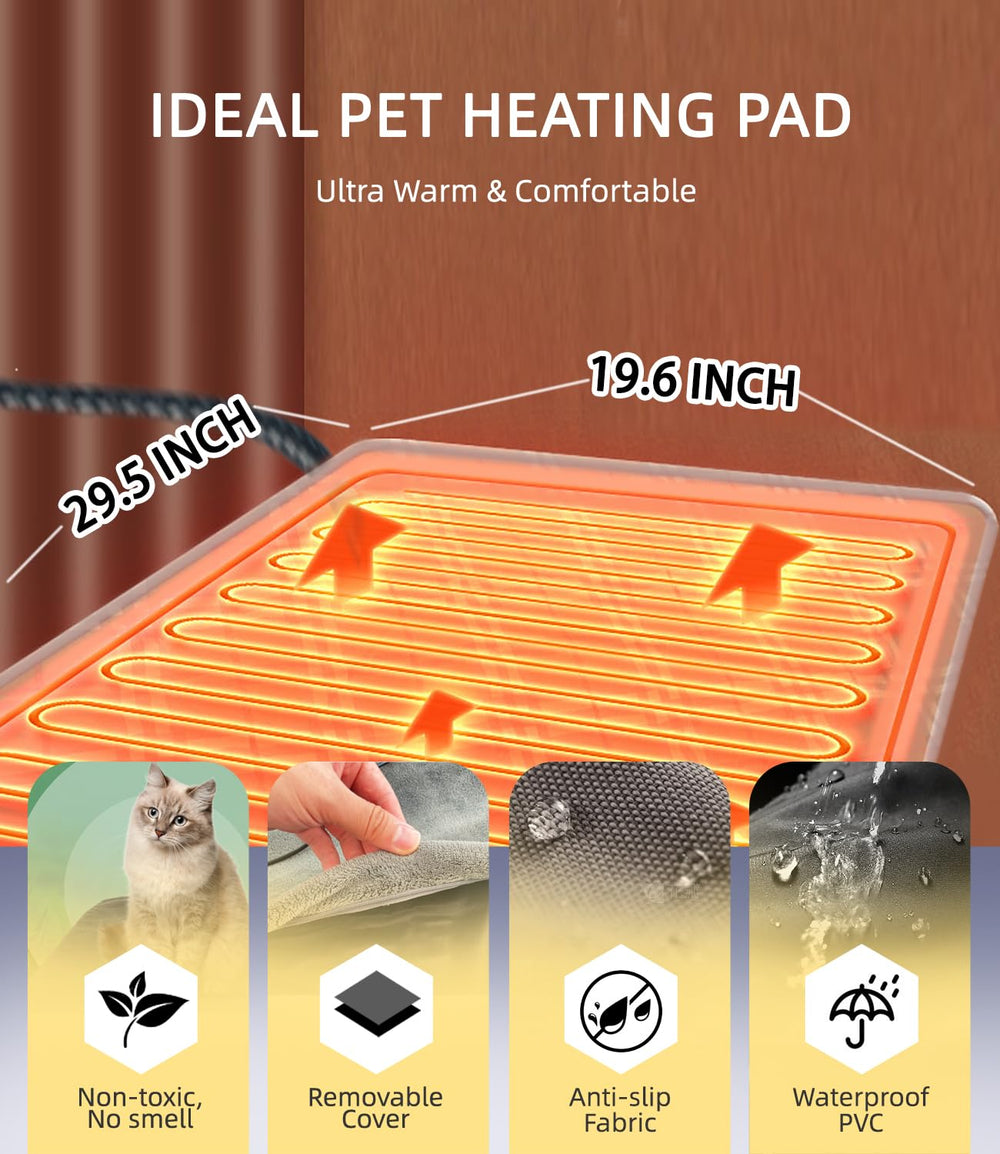 uncn dog-cat heating pad large elderly pets warmth.