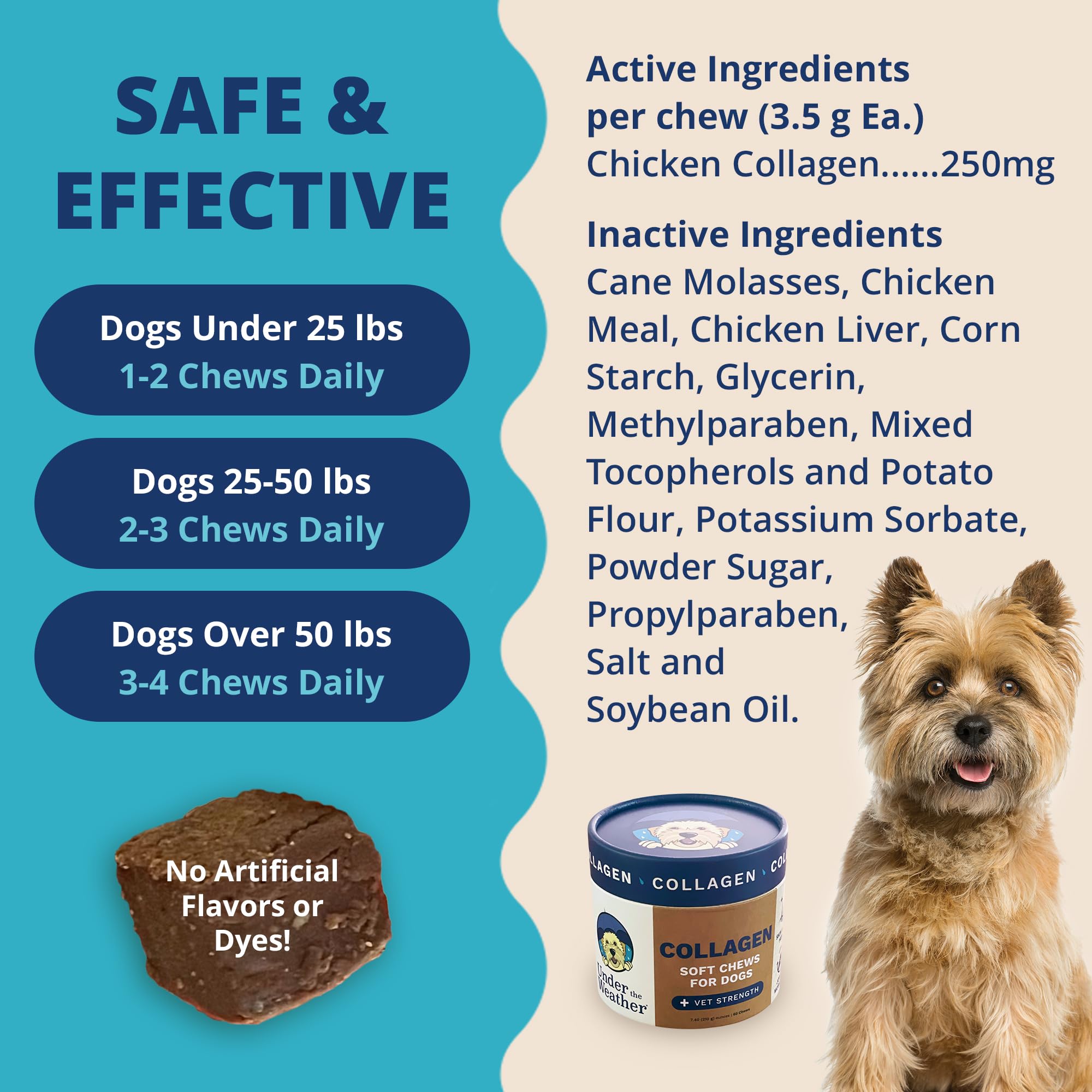 Under the Weather collagen chews 60 count jar supports convenient daily supplementation