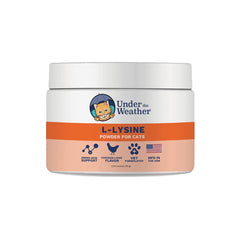 Under The Weather L-Lysine Powder bottle for cats supports immune health