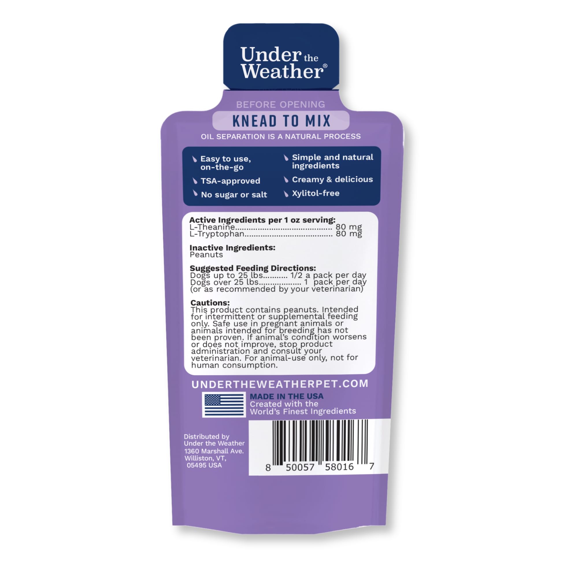 Under the Weather PB CHILL portion-controlled packs enable easy on-the-spot calming.