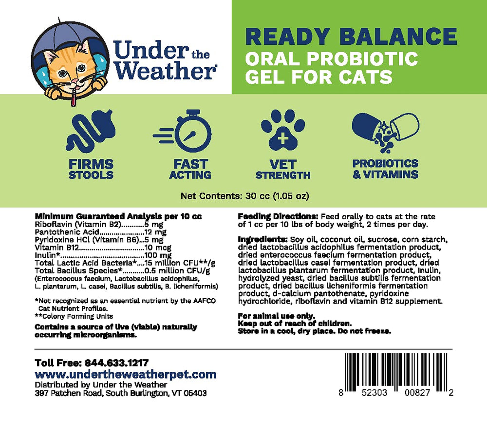 Under the Weather Pet Ready Balance gel-texture close-up: palatable coconut flavor aids acceptance.