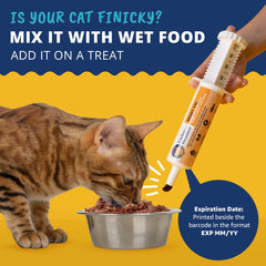 Under The Weather Ready Cal serving-dispense demonstrates easy portioning for feline meals