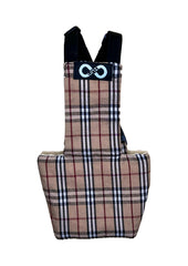Uni Infinity chicken diaper British plaid front view shows secure medium fit for birds