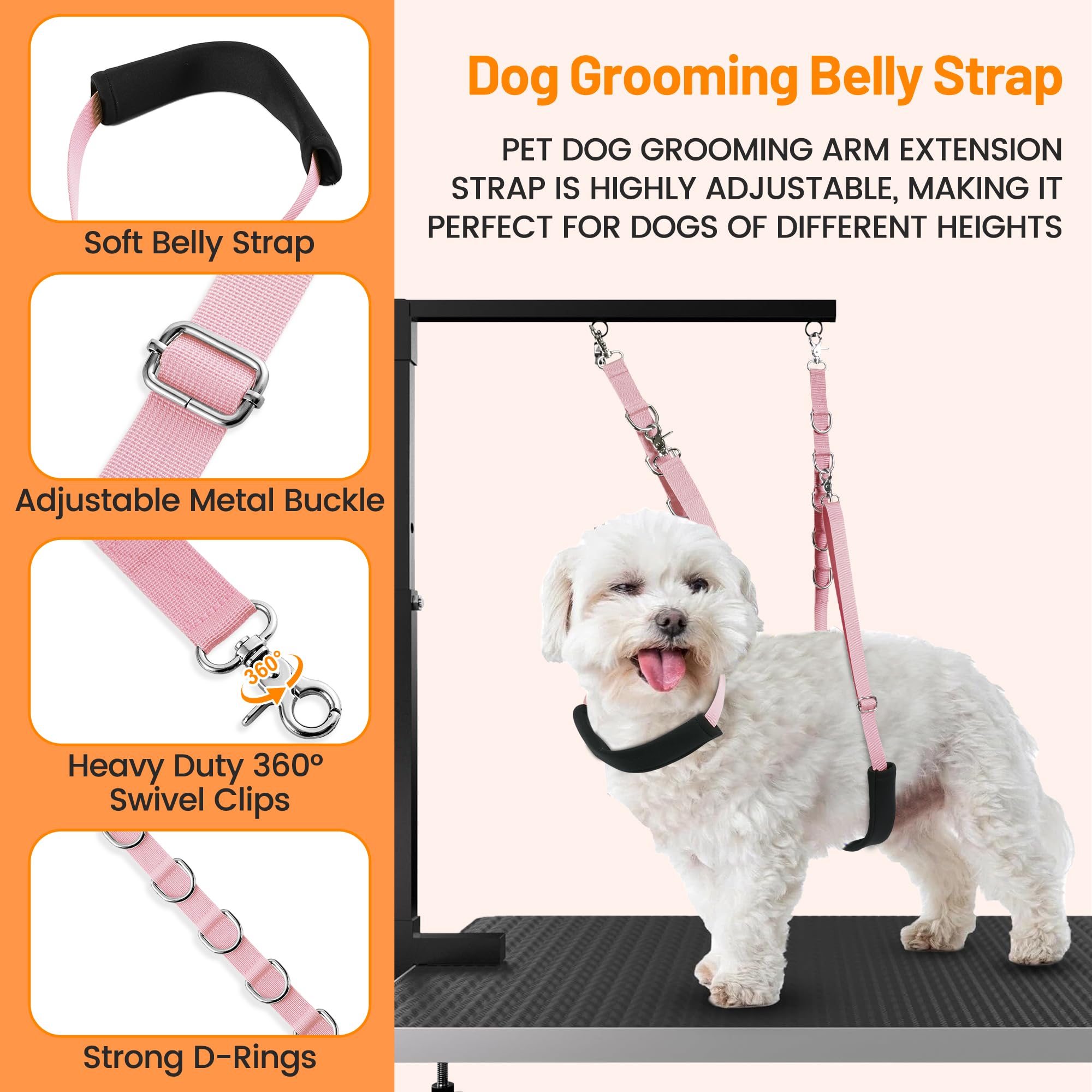 Uni PNR dog restraint loop keeps pets steady, easing nail trimming and haircuts.