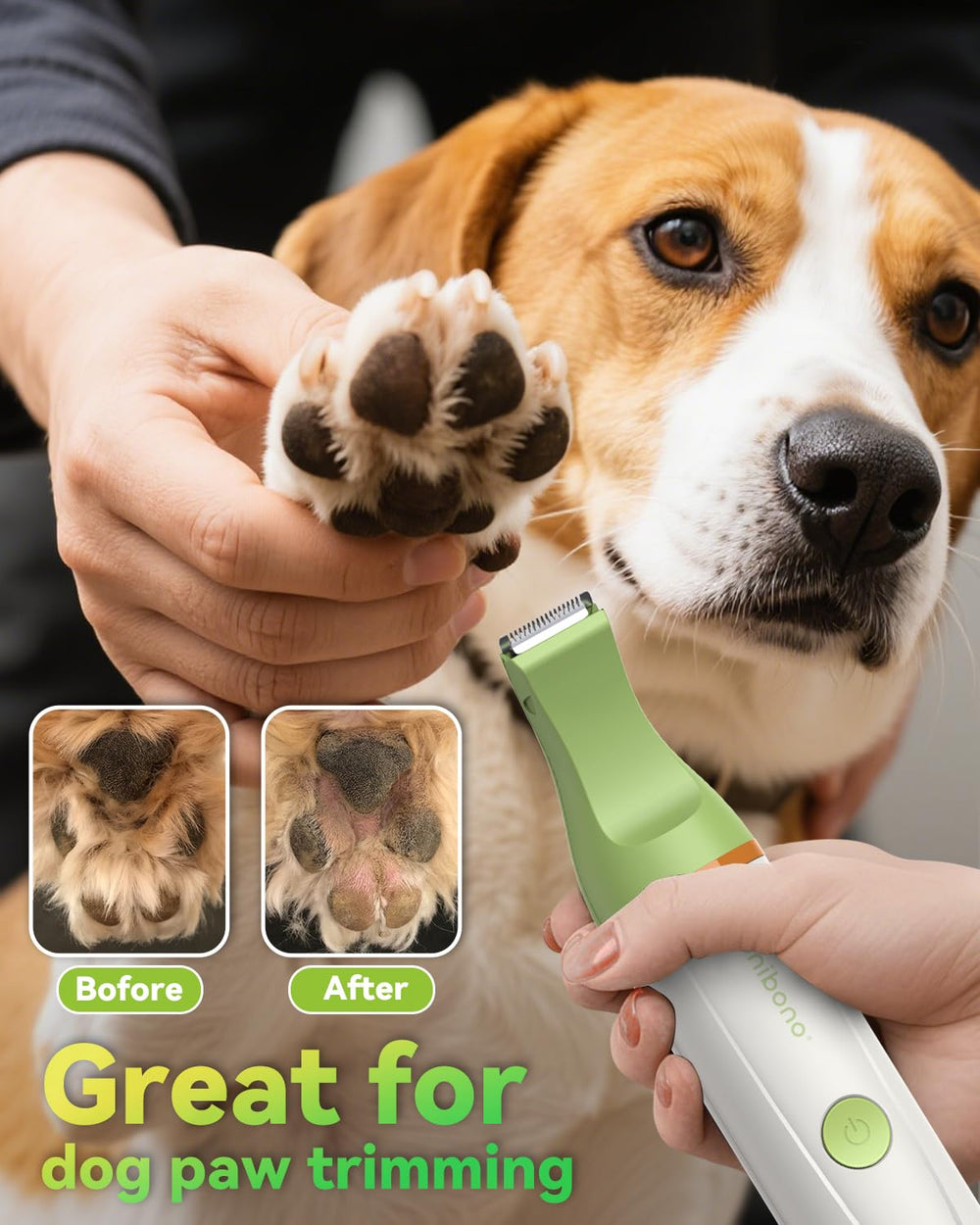 Unibono dog grooming kit low-noise operation for calm pets.