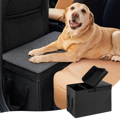 Unicitii car seat extender wide view shows extra space for large dogs.