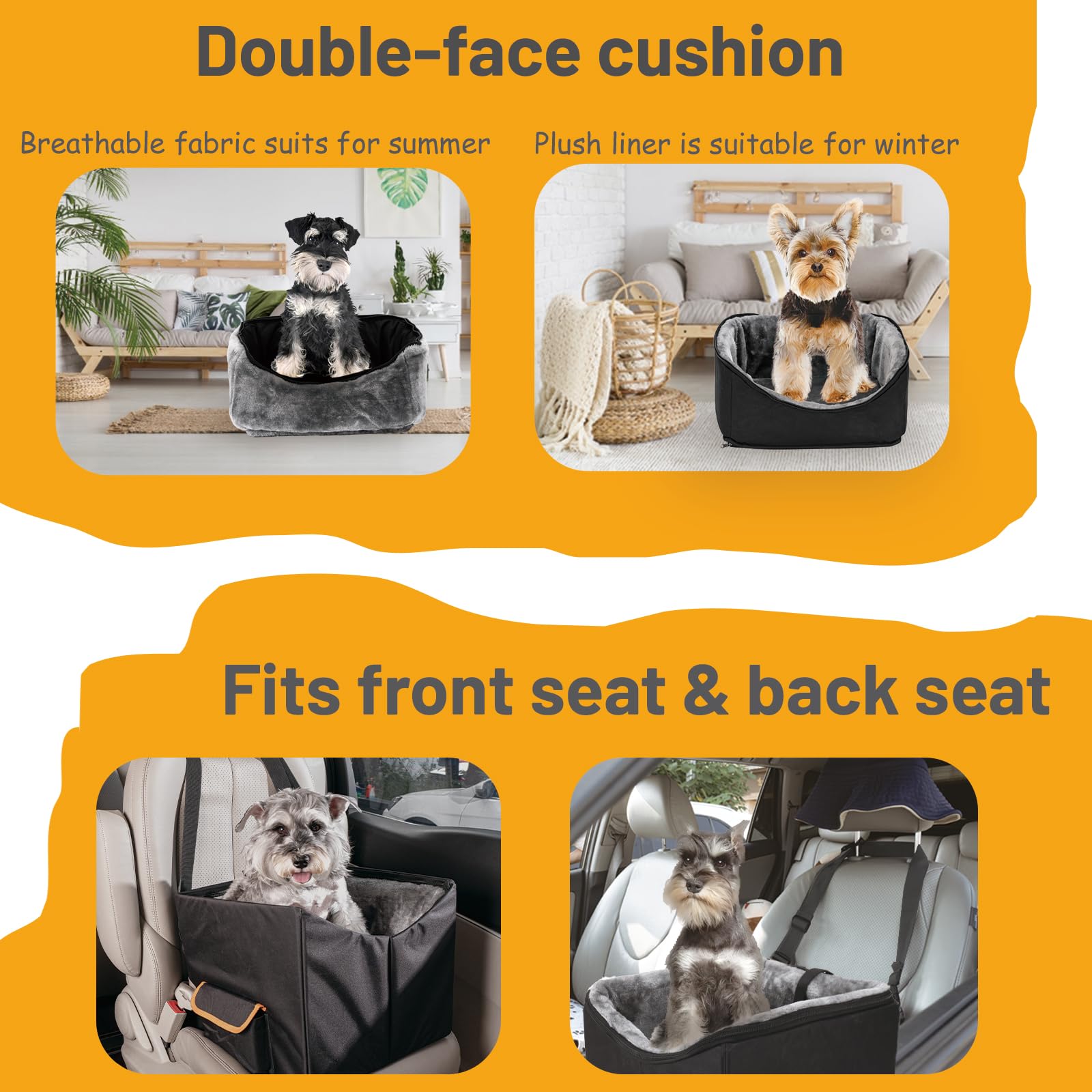 UNICITII dog car seat dual-sided cushion highlights year-round comfort