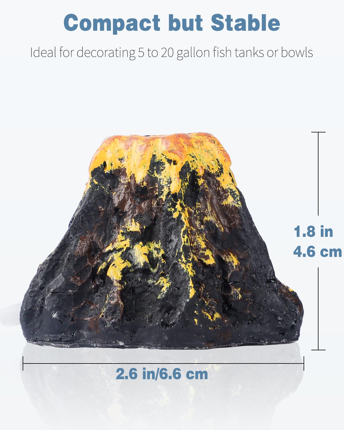 Uniclife aquarium landscape volcano elevates tank decor with dramatic eruption-like scene.