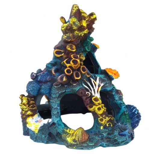 Uniclife coral rock cave adds naturalistic habitat and enhances tank aesthetics and fish interaction.
