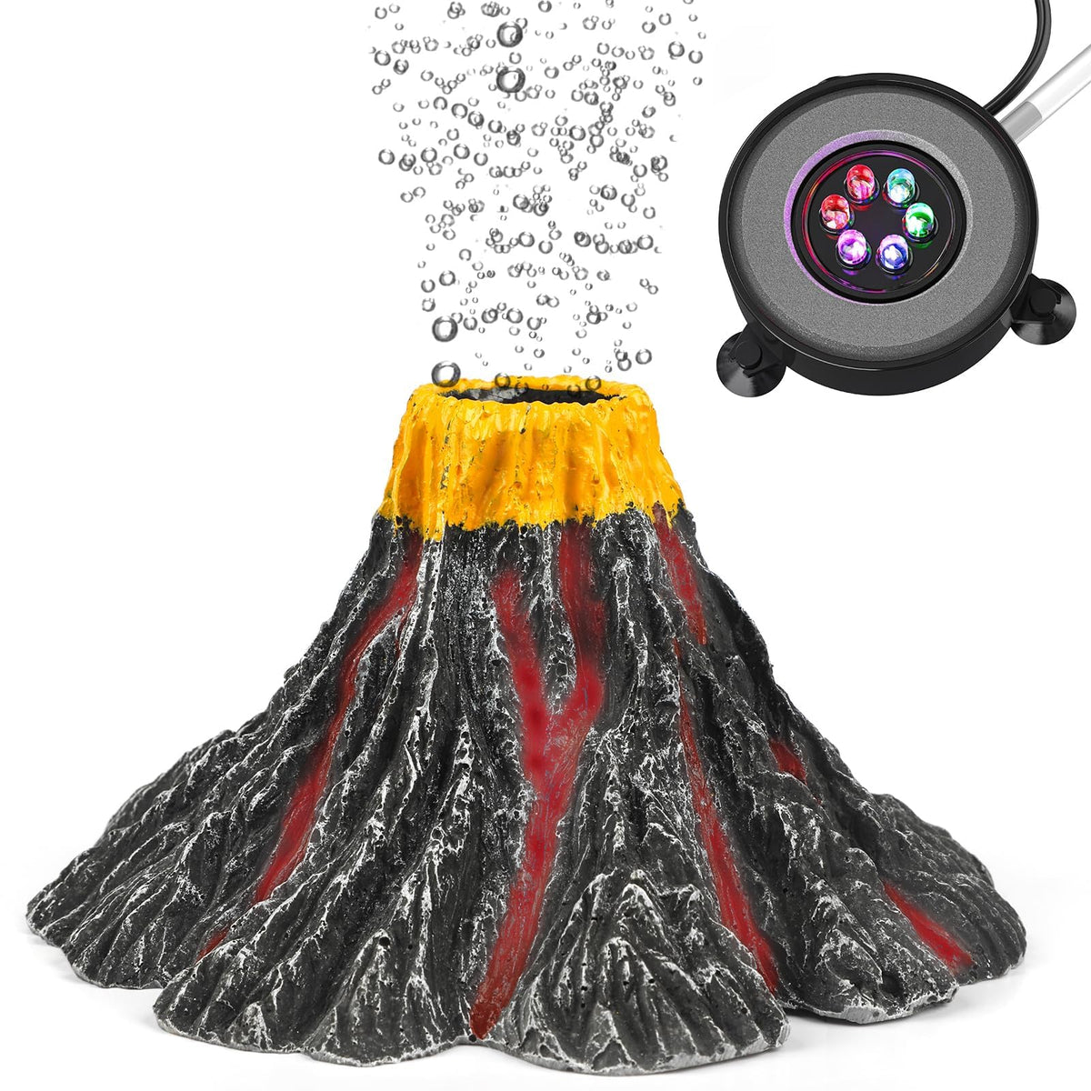 Uniclife aquarium volcano ornament adds realistic landscape focal point