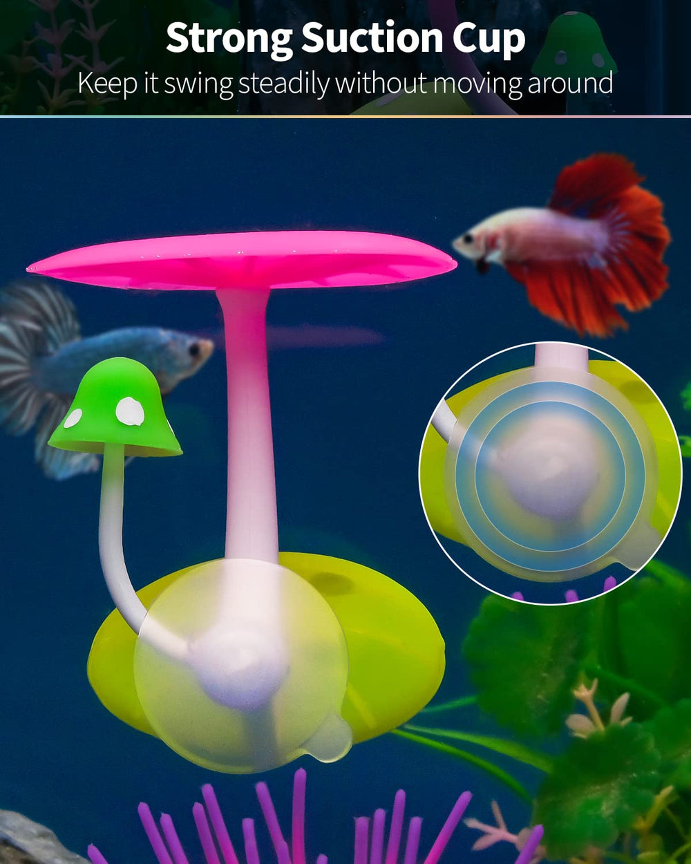 Uniclife Betta Mushroom Hammock easy to install and clean in minutes.
