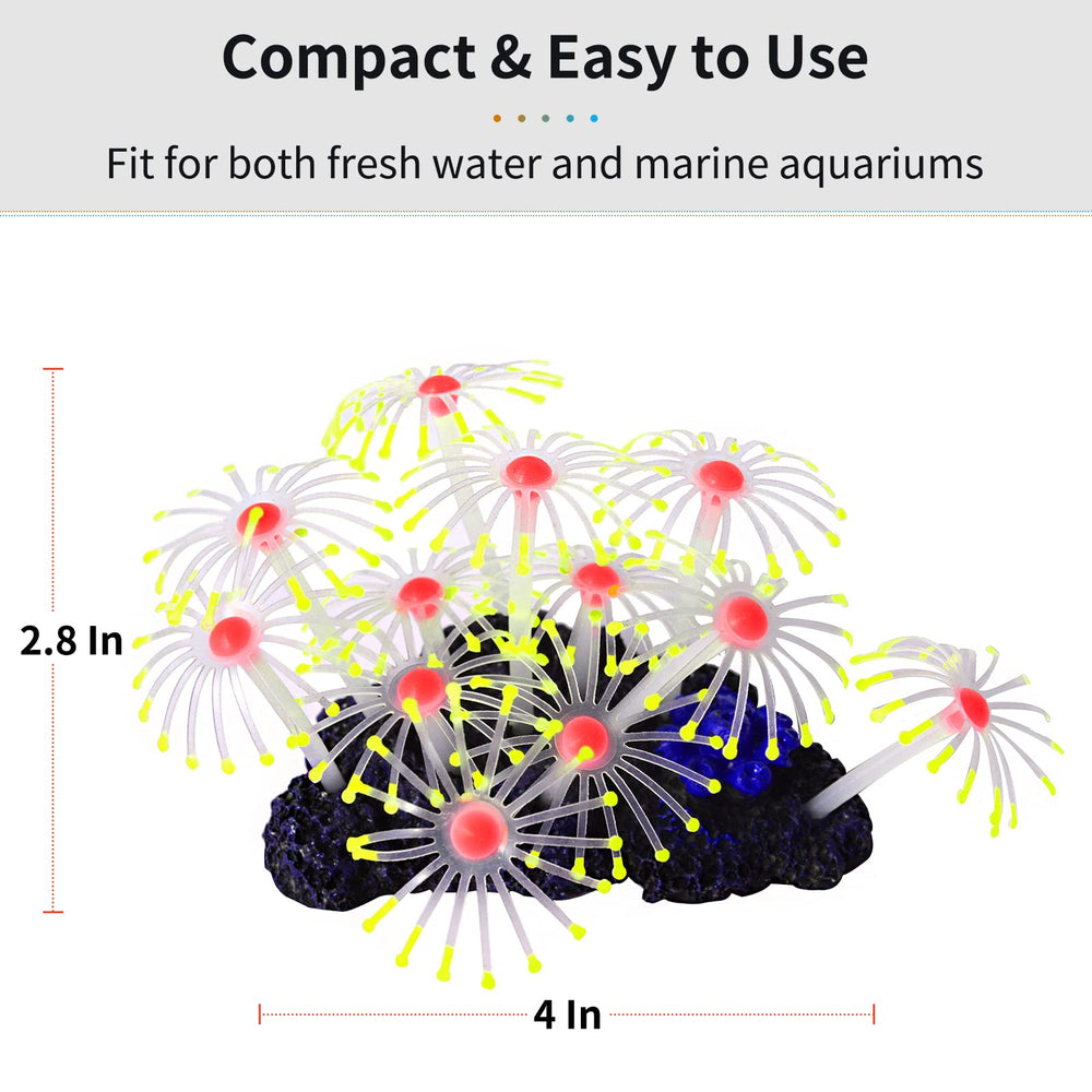 Uniclife glowing coral yellow in-tank enhances underwater scenery for viewing.