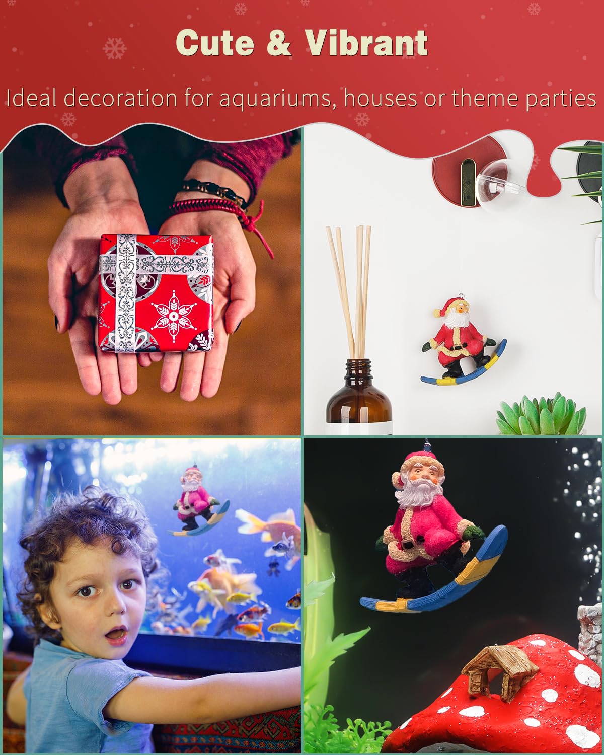 Uniclife hollow-ball Santa creates surface movement in tanks