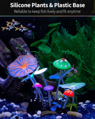Uniclife imitative mushrooms lotus leaves add lifelike texture to your aquarium scenery