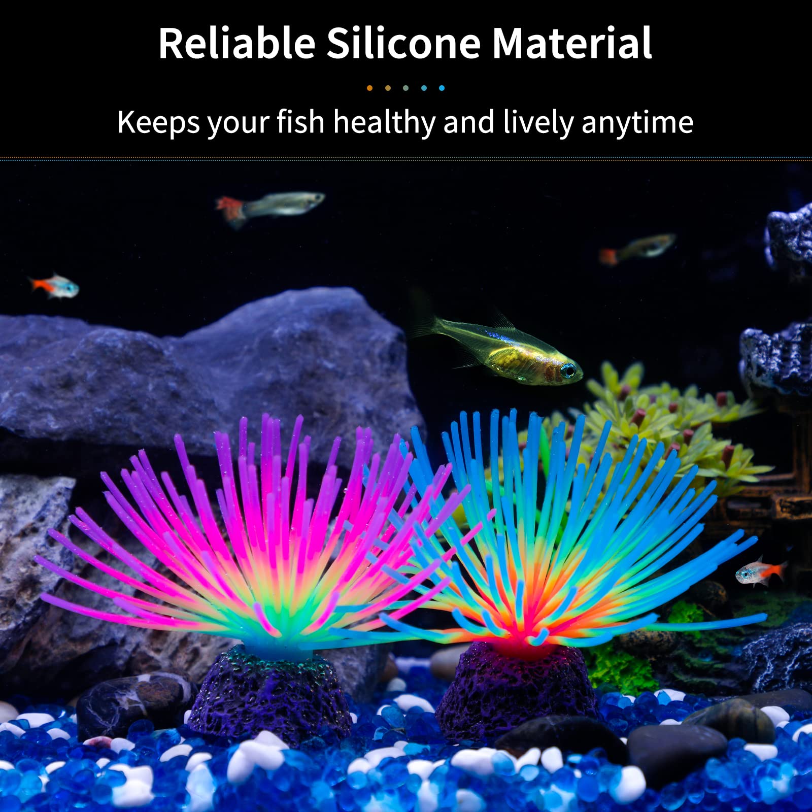 Uniclife iridescent blue sea urchin ball adds depth to freshwater tanks