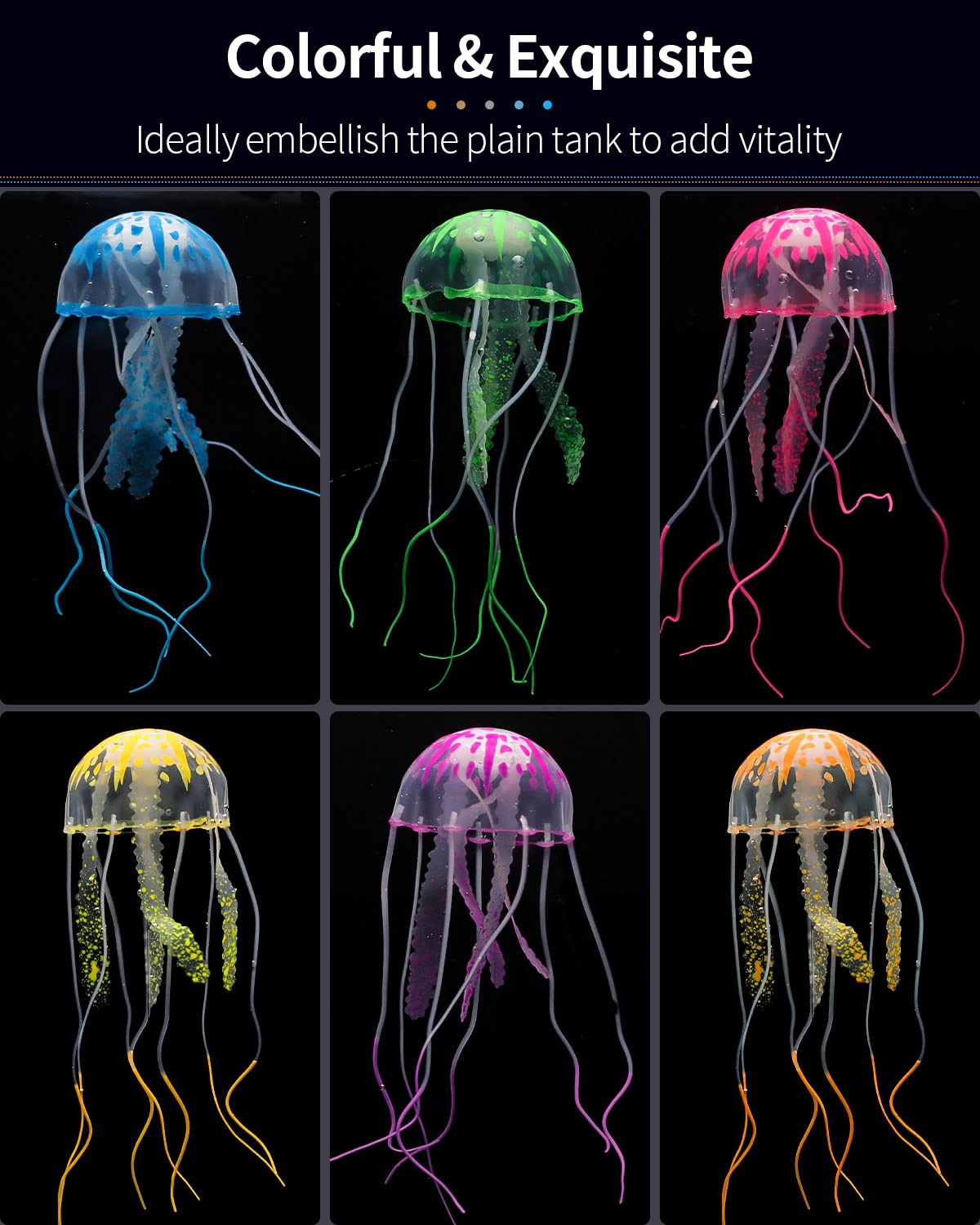 Uniclife jellyfish ornament is easy to install with suction cap and cap pull-out.
