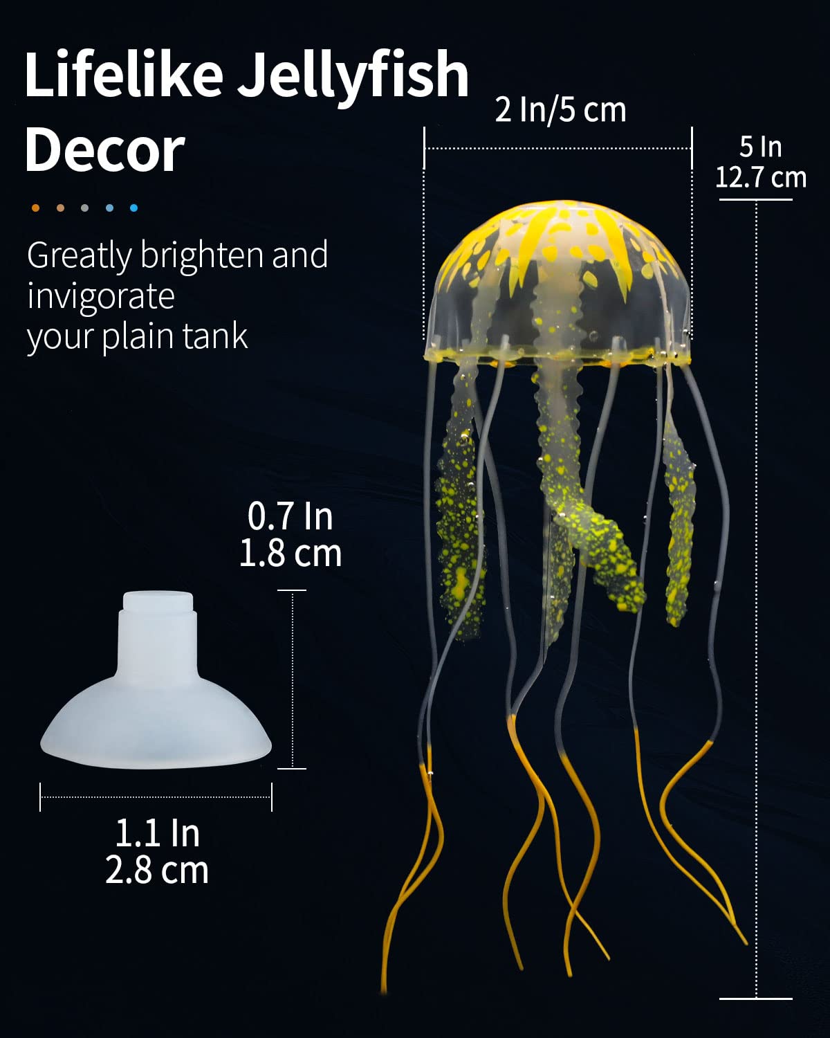 Uniclife jellyfish ornament drifts with gentle water flow to create a harmonious tank landscape.