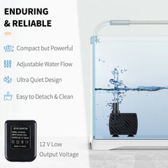 Uniclife pet pump 2ft lift capability suits elevated fountains or bowls.
