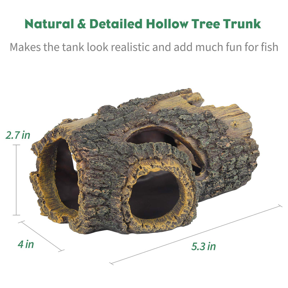 Uniclife resin hollow tree trunk betta log prep and smoothing for safe setup.