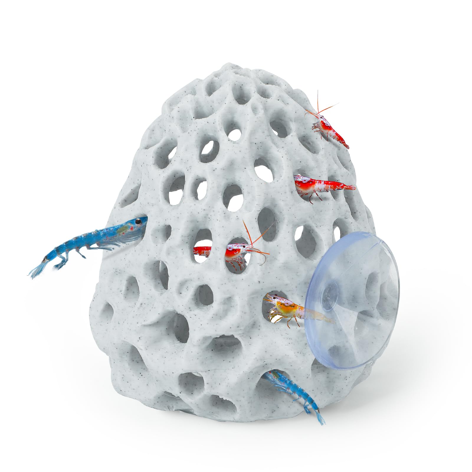 Uniclife Shrimp Cave with coral rock design offers a natural hideout for shrimp.