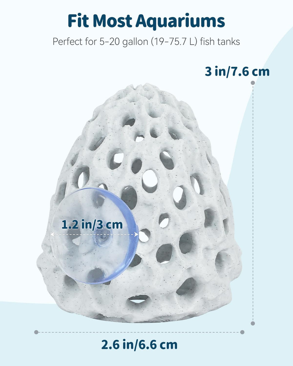 Uniclife Shrimp Cave shows multiple holes inviting exploration and shelter for shrimp.
