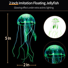 Uniclife silicone jellyfish decor glows under blue light for vivid tank accents.