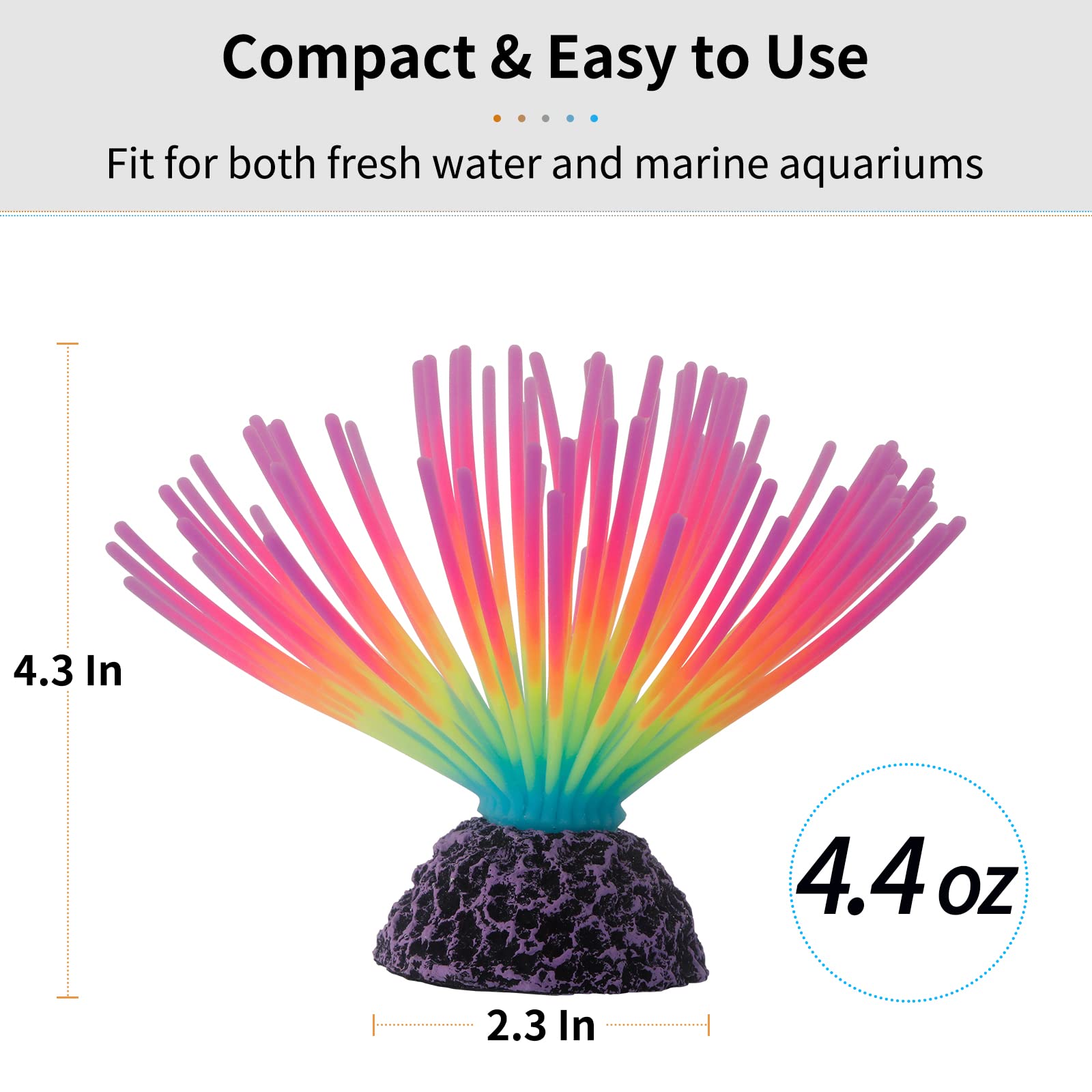 Uniclife silicone sea urchin with stable base stays put in water currents.