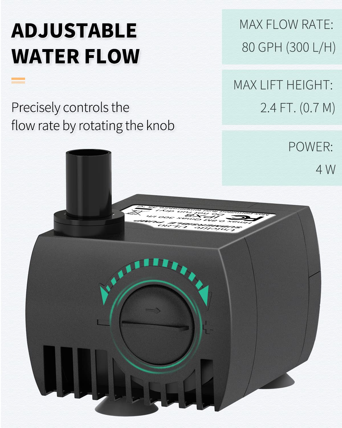 Uniclife submersible pump fountain installation shows easy placement for outdoor water features.
