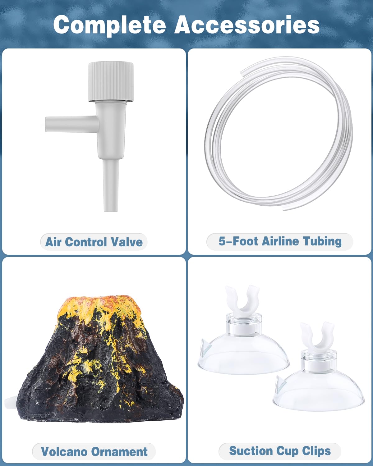 Uniclife volcano air stone focuses on steady aeration for oxygenation in fish tanks.