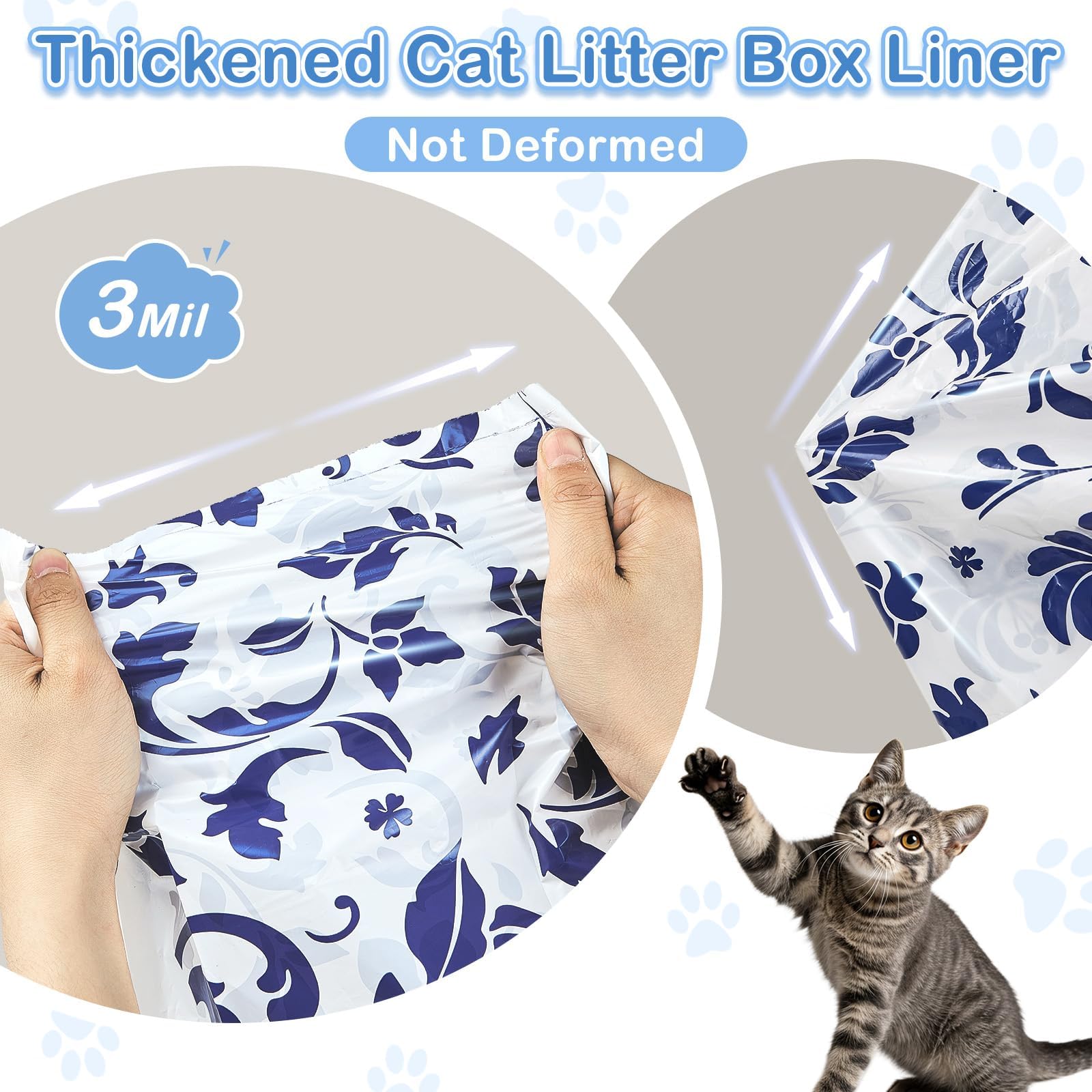 Unicorn Catcher blue flower pattern litter bags brighten the litter area