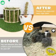 Unicorn Catcher bunny hay feeder setup shows easy installation for cages.