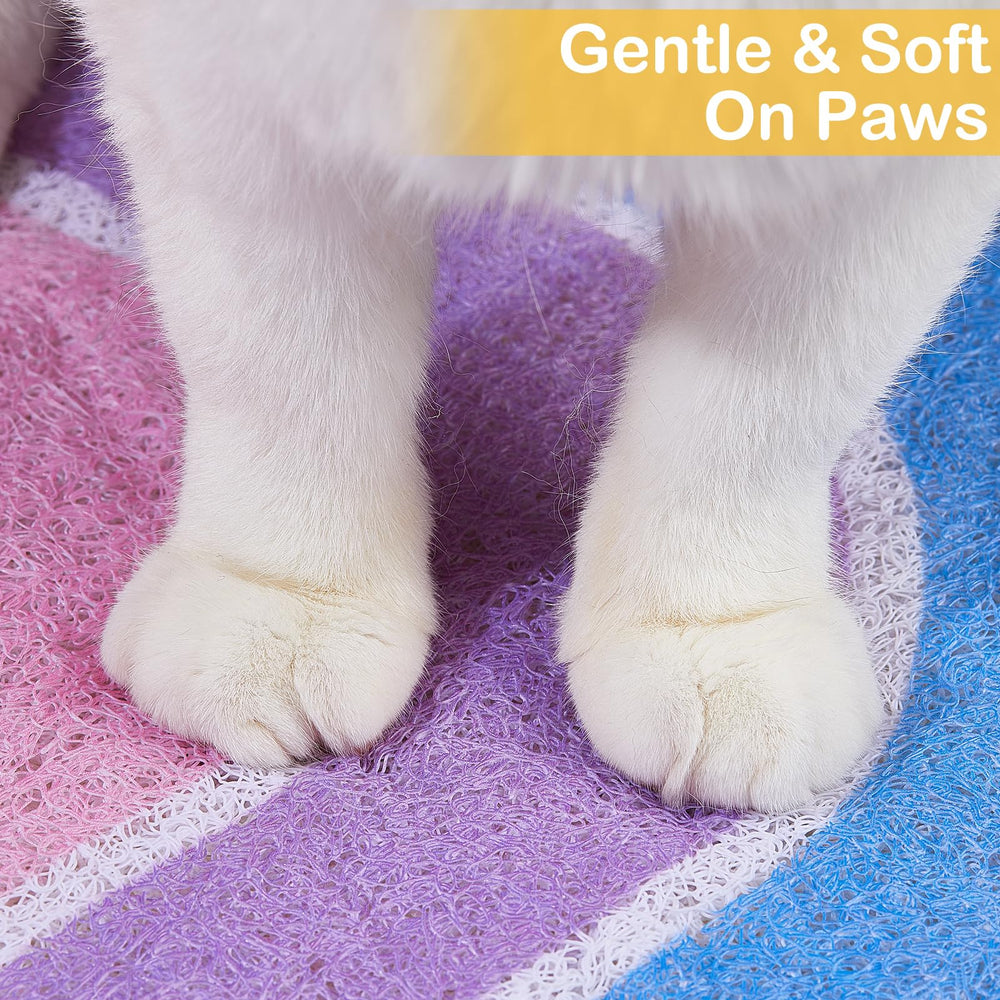 Unicorn Catcher litter mat easy clean rainbow for quick refresh.