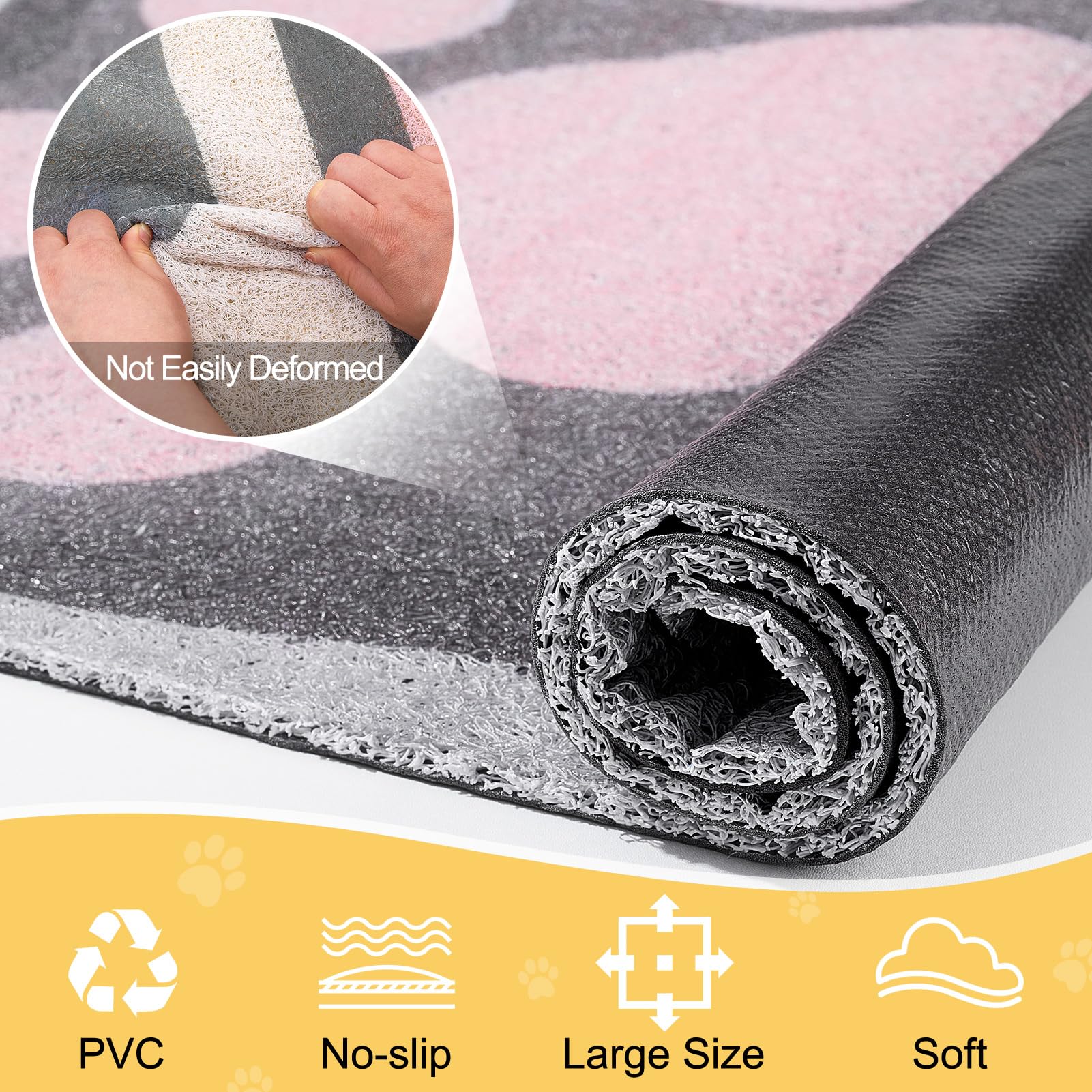 Unicorn Catcher cat litter mat provides large floor protection against spills