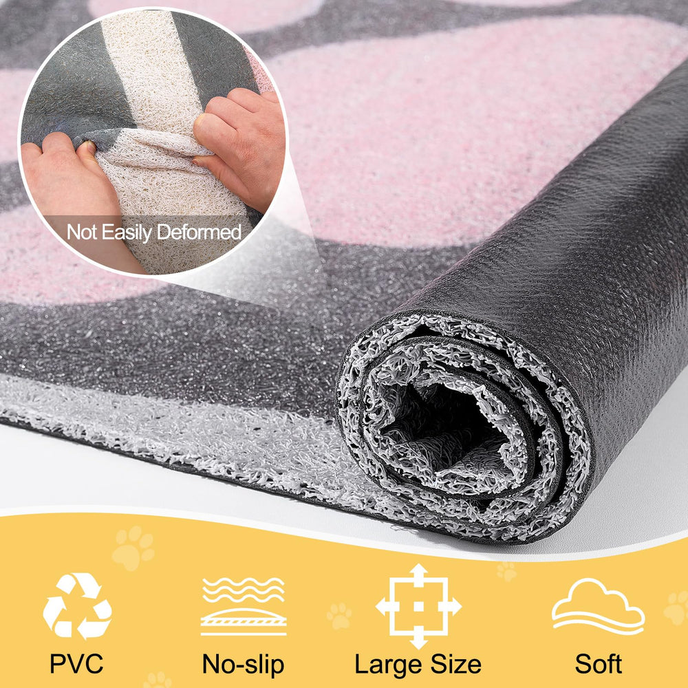 Unicorn Catcher cat litter mat provides large floor protection against spills